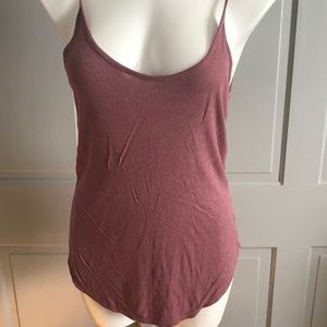 Me to We Mauve Ribbed Strappy Tank